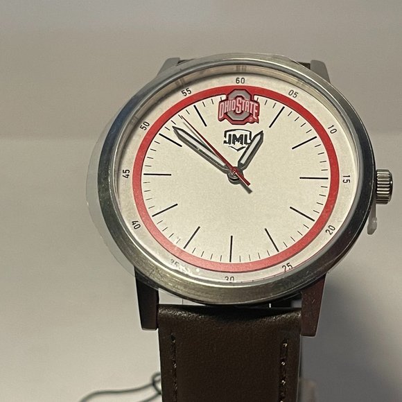 Ohio State Buckeyes OFFICIAL NCAA Genuine Leather Watch by Jack Mason !!!NEW!!! - Picture 1 of 7